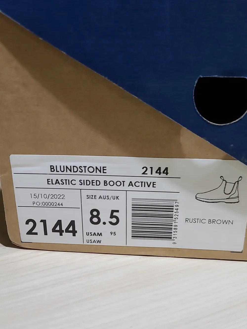 Blundstone 2144 Active Chelsea Boots / Rustic Brown US Men's 9.5 NEW